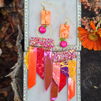 Eloisa - Bright Red Fringe Earrings - Shop Moxxc