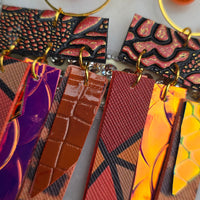 Leila - Orange Fringe Dangle Earrings - Shop Moxxc