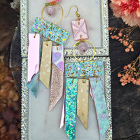 Cheryl - Pastel Iridescent Fringe Earrings - Shop Moxxc