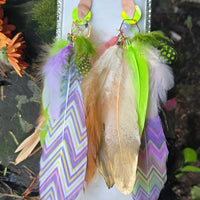 Colette - Pastel Boho Feather Earrings - Shop Moxxc