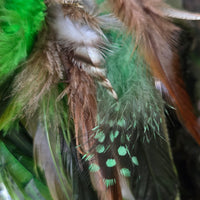 Diane - Green Statement Festival Feather Earrings - Shop Moxxc