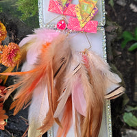 Janel - Pretty in Pink Long Feather Earrings - Shop Moxxc