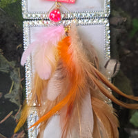 Janel - Pretty in Pink Long Feather Earrings - Shop Moxxc