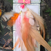Janel - Pretty in Pink Long Feather Earrings - Shop Moxxc
