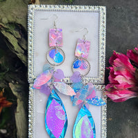 Jasmine - Pastel Lip Teardrop Chandelier Earrings - Shop Moxxc
