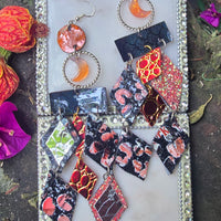 Jules - Red Diamond Chandelier Dangle Earrings - Shop Moxxc