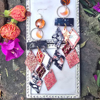 Jules - Red Diamond Chandelier Dangle Earrings - Shop Moxxc