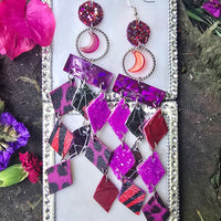 Gabi - Purple Diamond Chandelier Earrings - Shop Moxxc