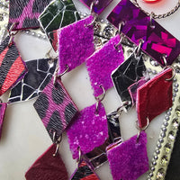 Gabi - Purple Diamond Chandelier Earrings - Shop Moxxc