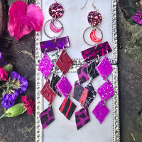 Gabi - Purple Diamond Chandelier Earrings - Shop Moxxc