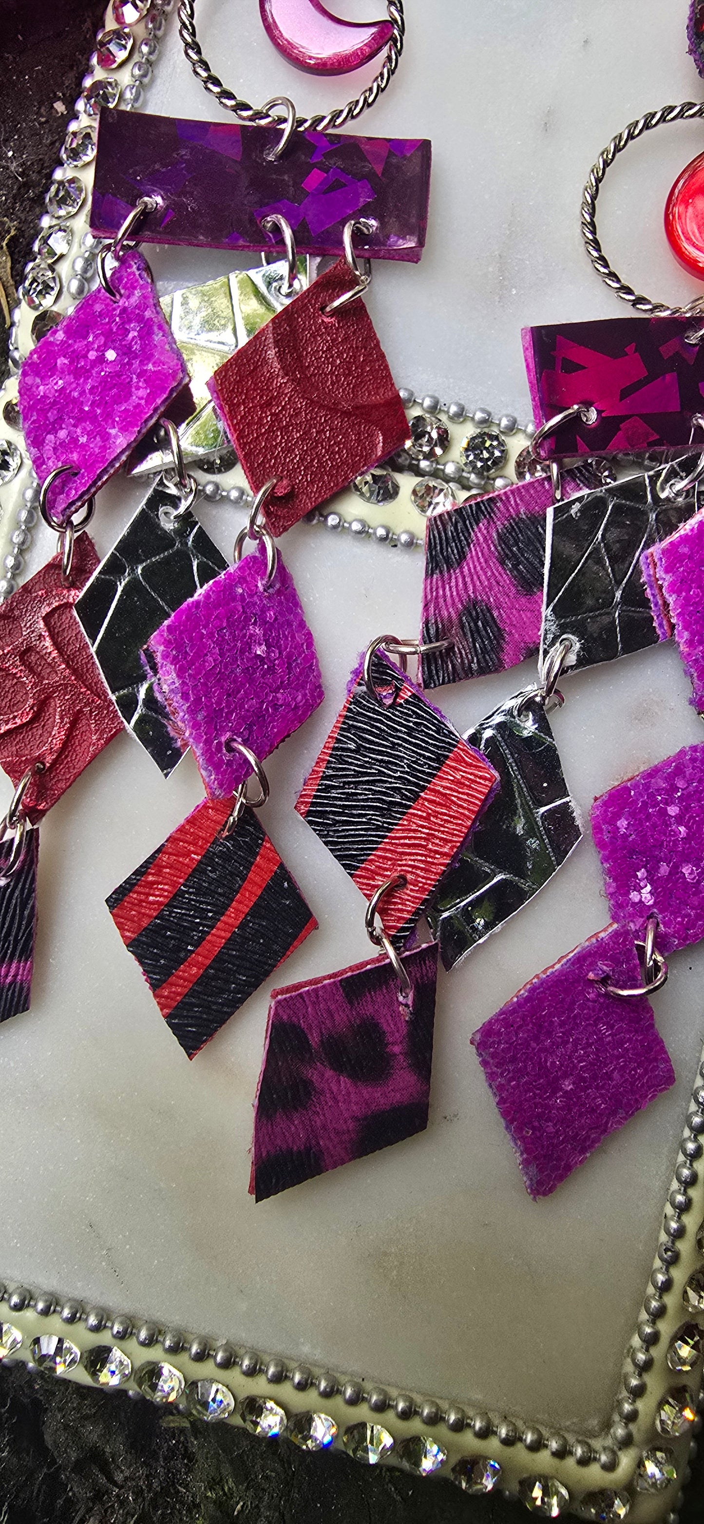 Gabi - Purple Diamond Chandelier Earrings - Shop Moxxc