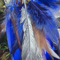 Matalena - Blue Boho Festival Feather Earrings - Shop Moxxc