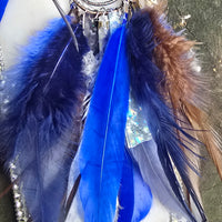 Matalena - Blue Boho Festival Feather Earrings - Shop Moxxc