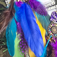 Vivian - Multicolored Boho Feather Earrings - Shop Moxxc