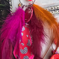 Brenda - Red Romantic Festival Feather Earrings - Shop Moxxc