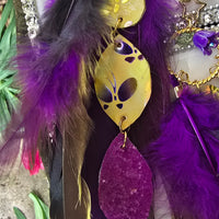 Janis - Sexy Purple Gold Butterfly Feather Earrings - Shop Moxxc