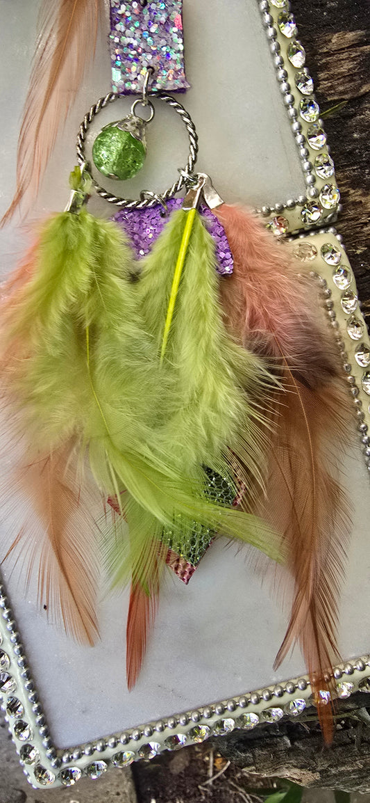 Jan - Pastel Feather Earrings - Shop Moxxc