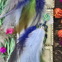 Hilary - Blue Boho Festival Feather Earrings - Shop Moxxc