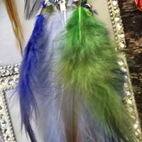 Hilary - Blue Boho Festival Feather Earrings - Shop Moxxc