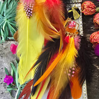 Tricia - Multicolored Festival Feather Earrings - Shop Moxxc