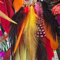 Tricia - Multicolored Festival Feather Earrings - Shop Moxxc