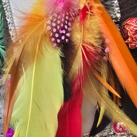 Tricia - Multicolored Festival Feather Earrings - Shop Moxxc