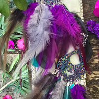 Riquel - Purple Boho Feather Earrings - Shop Moxxc