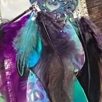 Riquel - Purple Boho Feather Earrings - Shop Moxxc