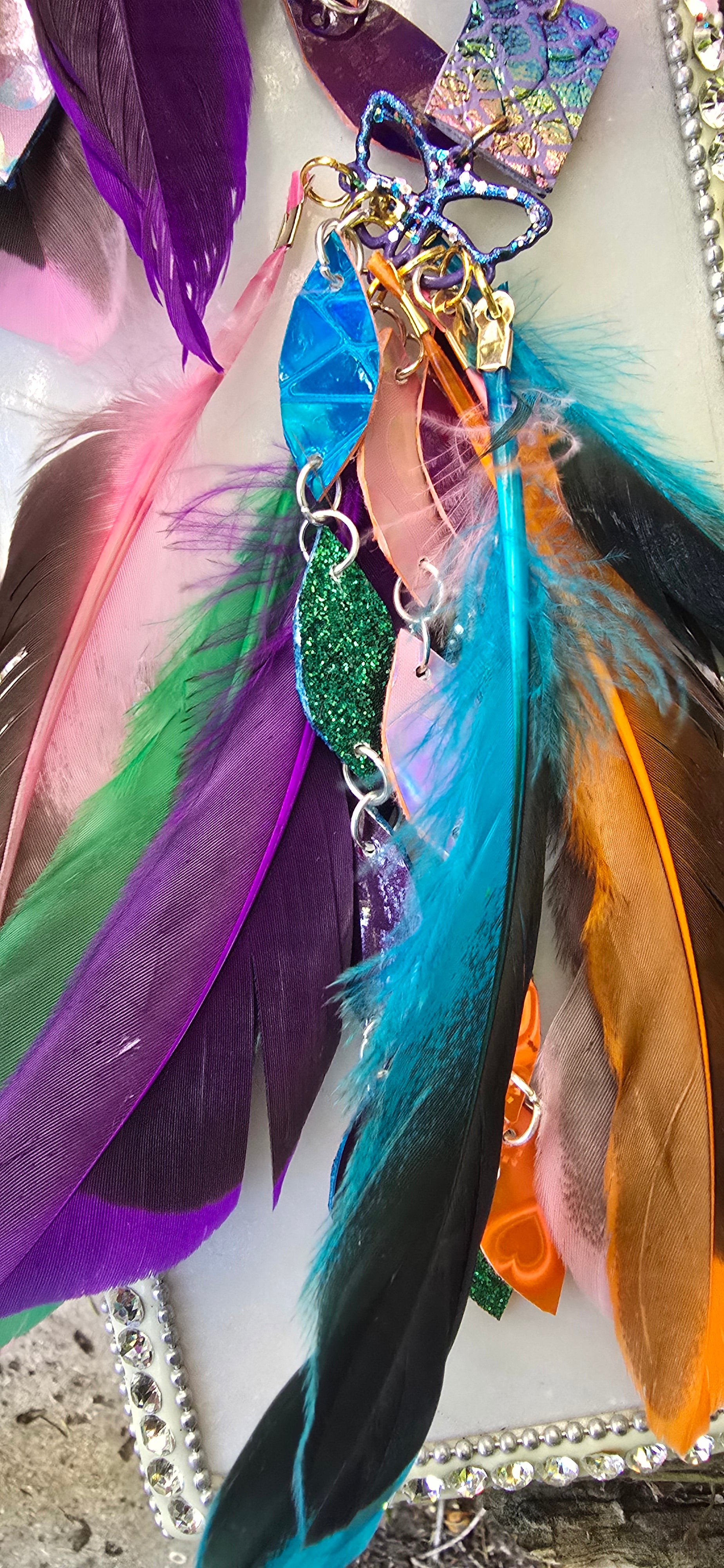 Kayla - Multicolored Butterfly Feather Earrings - Shop Moxxc