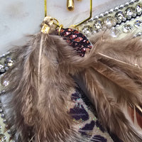 Carol - Brown Animal Print Feather Earrings - Shop Moxxc