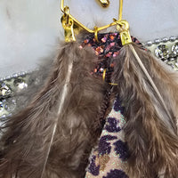 Carol - Brown Animal Print Feather Earrings - Shop Moxxc