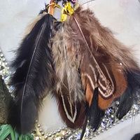 Debbie - Neutral Short Feather Earrings - Shop Moxxc