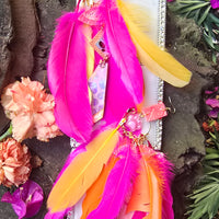 Gina - Bright Fun Butterfly Feather Earrings - Shop Moxxc