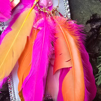 Gina - Bright Fun Butterfly Feather Earrings - Shop Moxxc