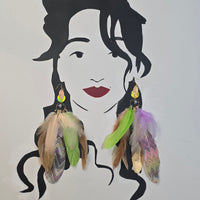 Colette - Pastel Boho Feather Earrings - Shop Moxxc
