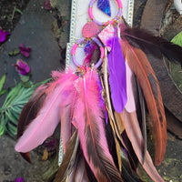 Natasha - Pink Festival Boho Feather Earrings - Shop Moxxc
