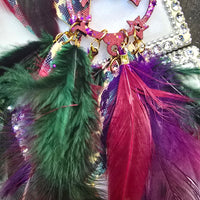 Charlotte - Long Dark Red Boho Feather Earrings - Shop Moxxc
