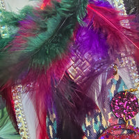 Charlotte - Long Dark Red Boho Feather Earrings - Shop Moxxc