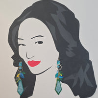 Lyn - Pastel Yellow Teardrop Chandelier Earrings - Shop Moxxc