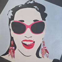 Alana - Red Pink Lip Fringe Earrings - Shop Moxxc