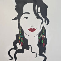 Daniela - Red Green Fringe Earrings - Shop Moxxc