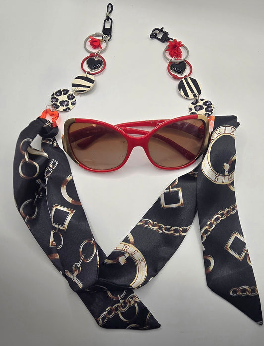 Lucy - Black Scarf Eyewear Chain - Shop Moxxc