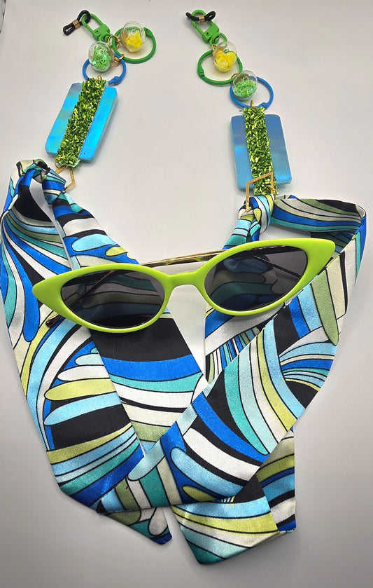 Stephanie - Blue Scarf Eyewear Chains - Shop Moxxc