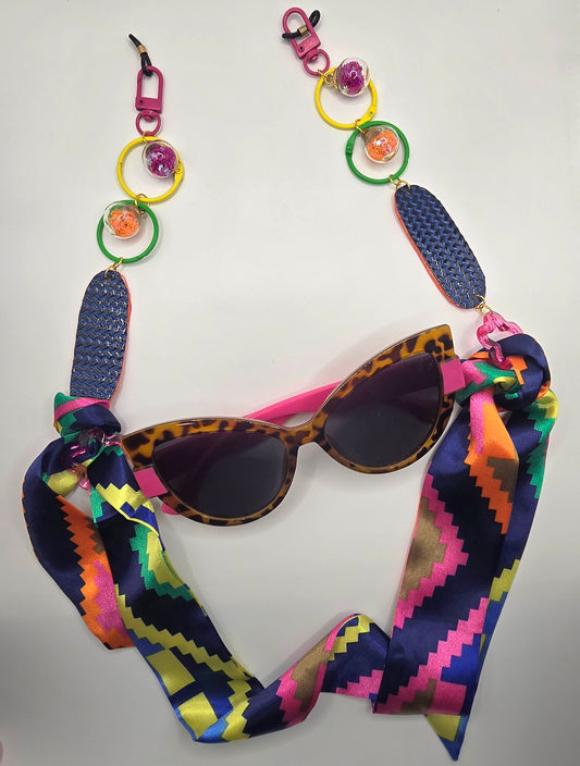 Dana - Multicolored Scarf Eyewear Chain - Shop Moxxc