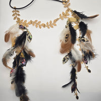 Carly - Neutral Black Feather Hair Jewelry Headpiece - Shop Moxxc