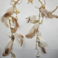 Mercer - White Feather Pearl Hair Jewelry Headpiece - Shop Moxxc