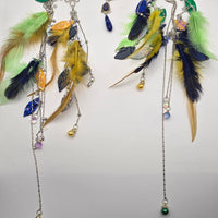 Britt - Green Feather Hair Jewelry Headpiece - Shop Moxxc