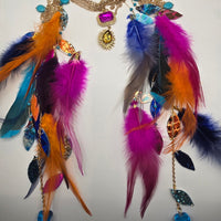 Janet - Multicolored Feather Hair Jewelry Headpiece - Shop Moxxc
