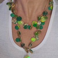 Cindy - Green Layered Statement Necklace - Shop Moxxc