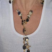 Anne - Black Gold Seashell Layered Necklace - Shop Moxxc